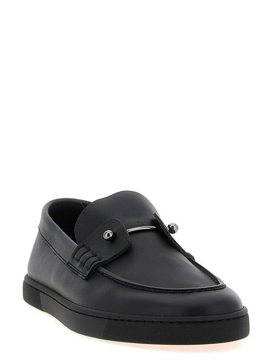 Mocasines Christian Louboutin negros de piel de becerro sin cordones