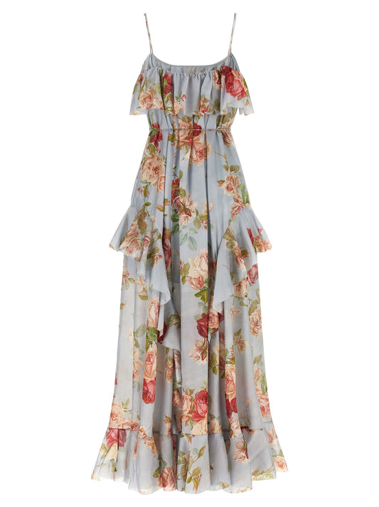 Vestido largo de seda multicolor Zimmermann