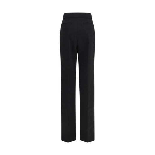 Pantalones Acampanados de Lana Negra Valentino Garavani Oves Aries