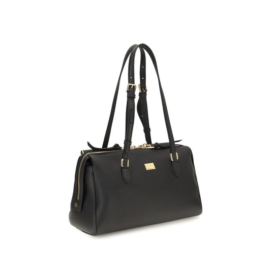 Bolso de Hombro de Piel de Becerro Negra Bos Taurus Dolce & Gabbana