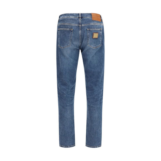 Jeans rectos de algodón azul Dolce & Gabbana