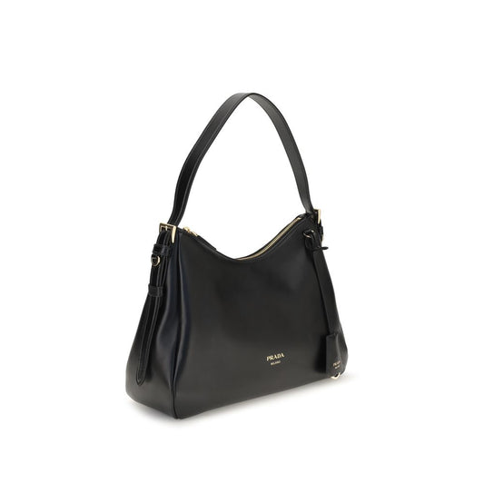 Bolso de hombro Prada de piel de becerro negra Bos Taurus