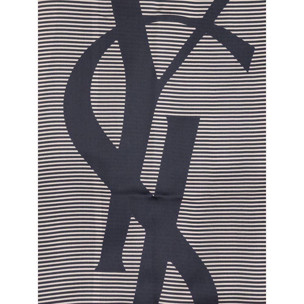 Fular de seda azul Saint Laurent