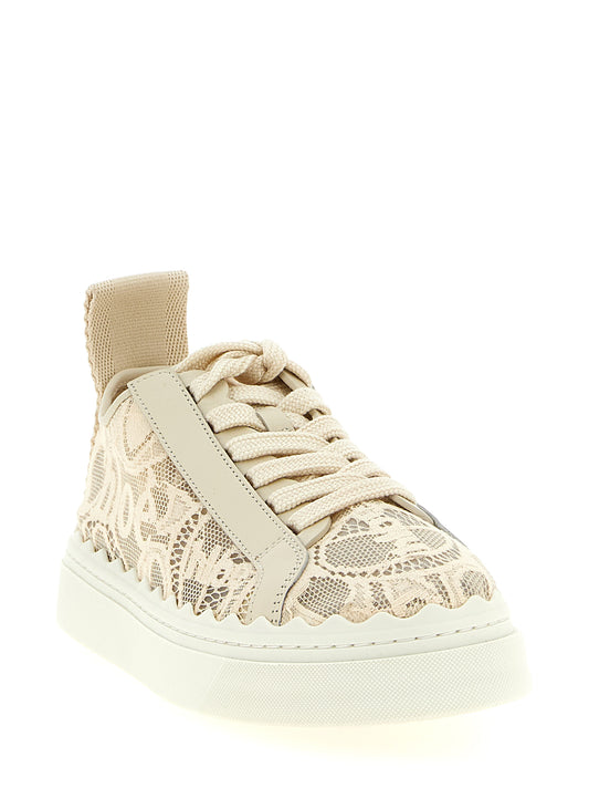 Chloé Zapatillas Lauren De Corte Bajo En Poliamida Beige