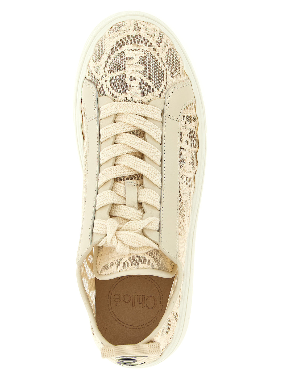 Chloé Zapatillas Lauren De Corte Bajo En Poliamida Beige