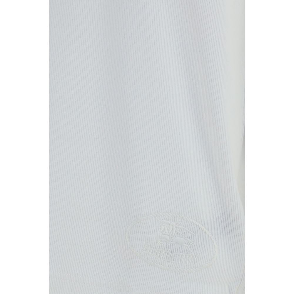 Camiseta de manga larga de algodón blanco Burberry