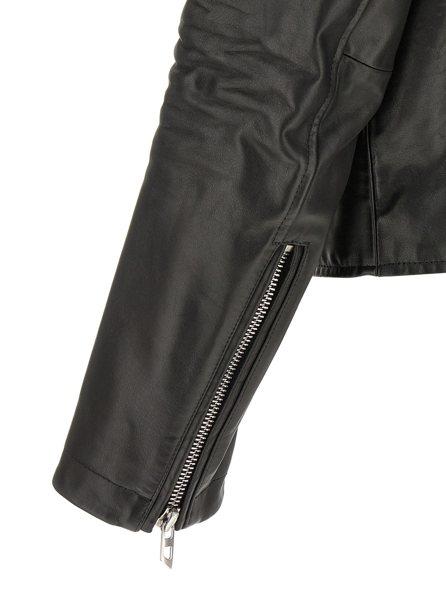 Veste en cuir de vachette Diesel noir modèle L Eo Wrd