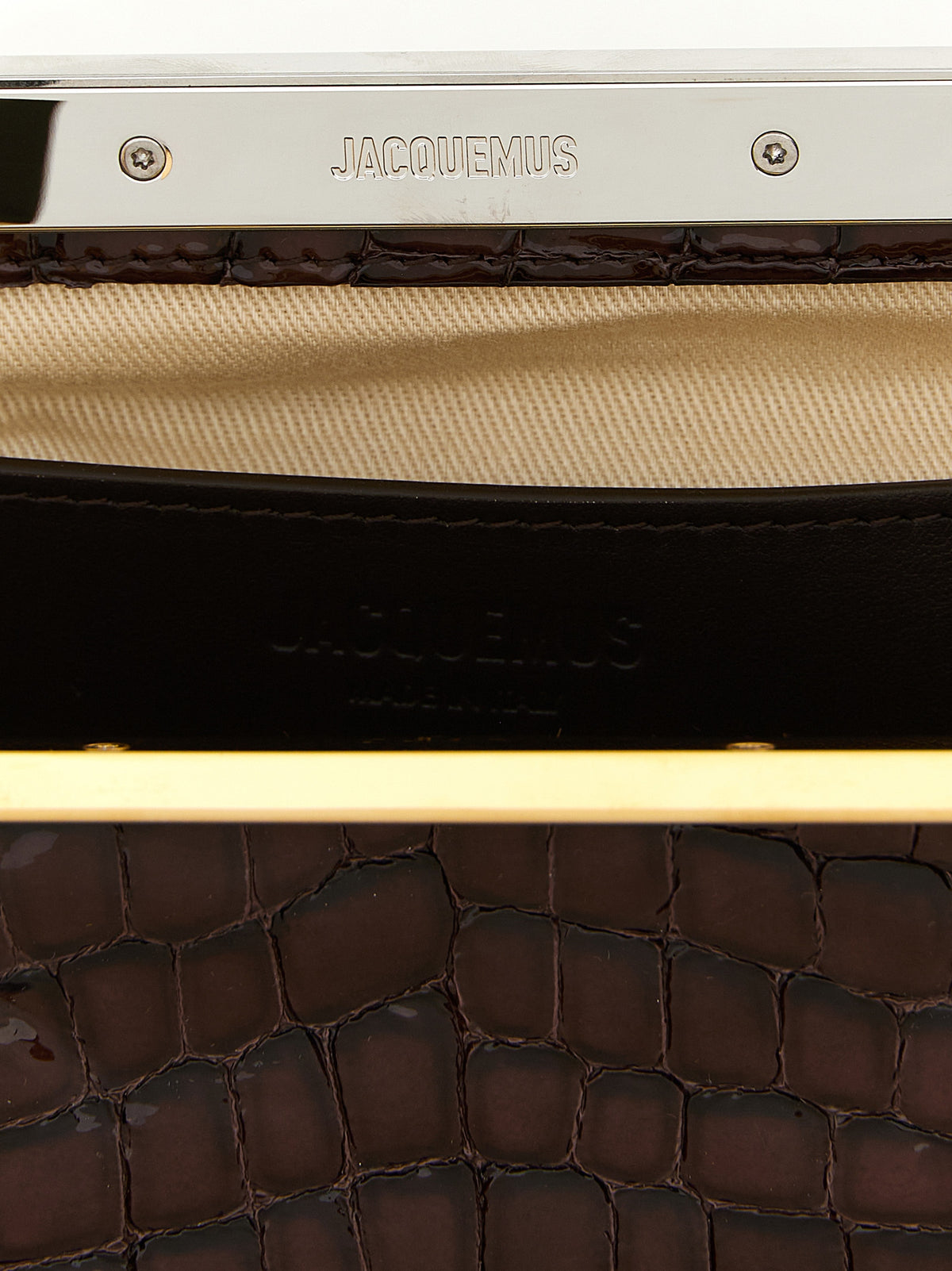 Jacquemus Pochette Salon Handbag Brown Goatskin