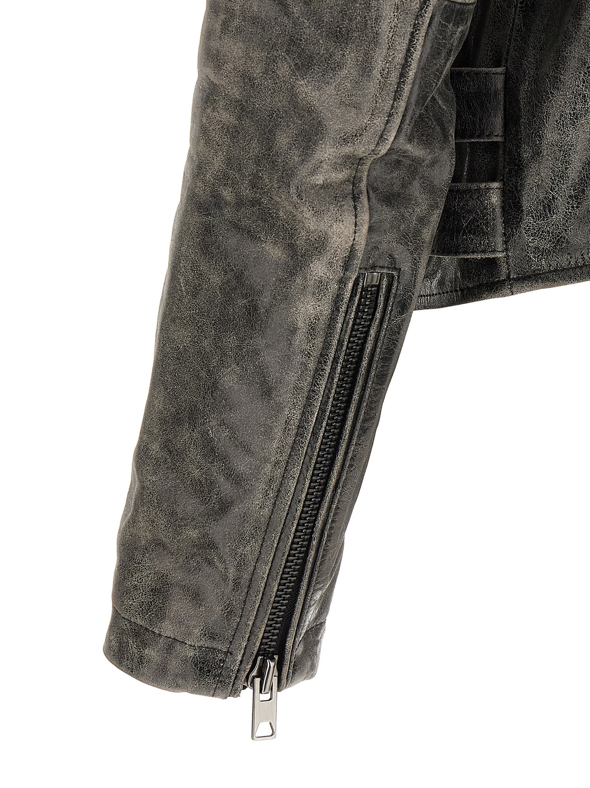 Diesel Grey Cowhide Biker Jacket