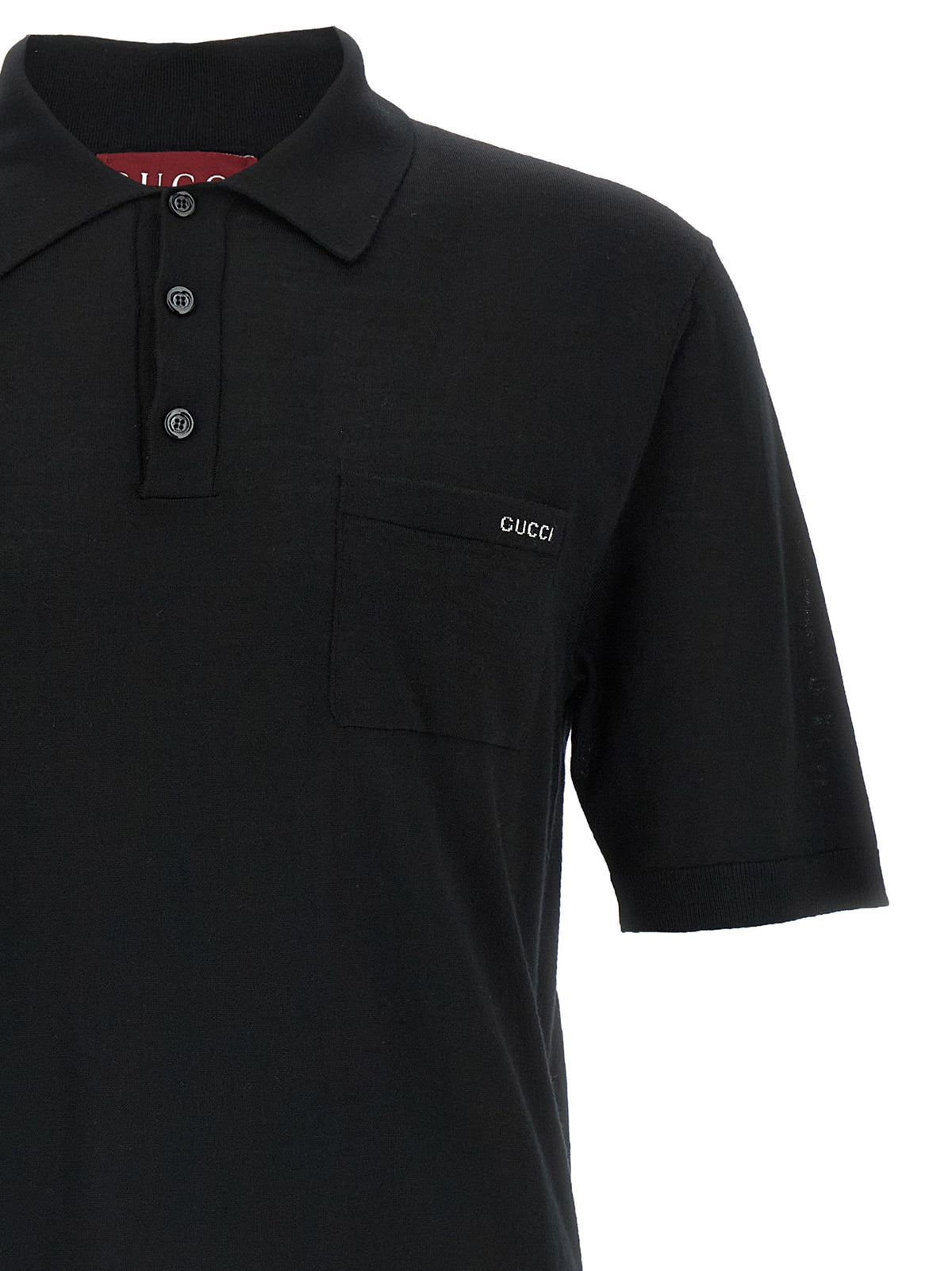 Polo De Lana Negro Con Estructura Firme Y Cuello Clásico Gucci