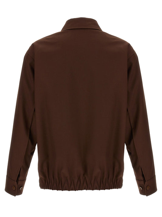 Chaqueta larga Gucci de lana marrón