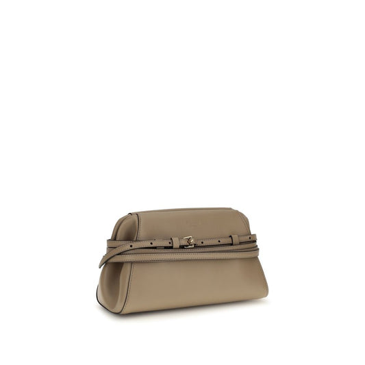 Bolso de mano de piel de cabra beige Moschino