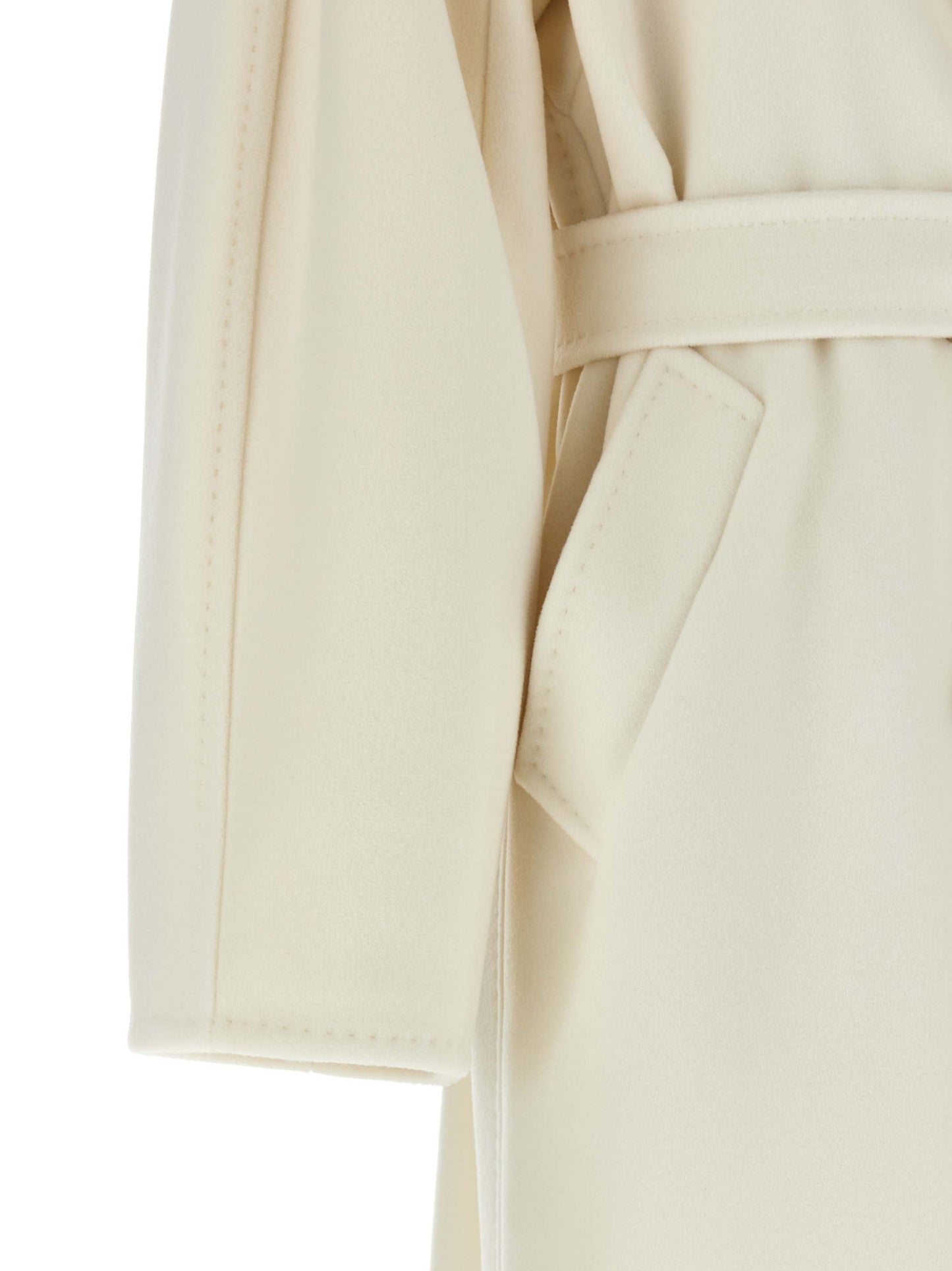 Abrigo Max Mara blanco de lana virgen