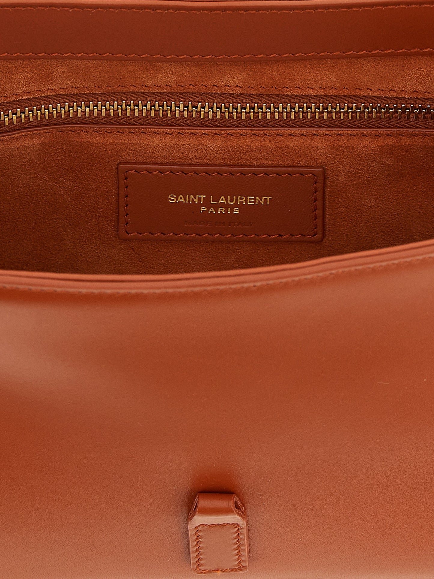 Bolso de hombro Saint Laurent de piel de becerro naranja