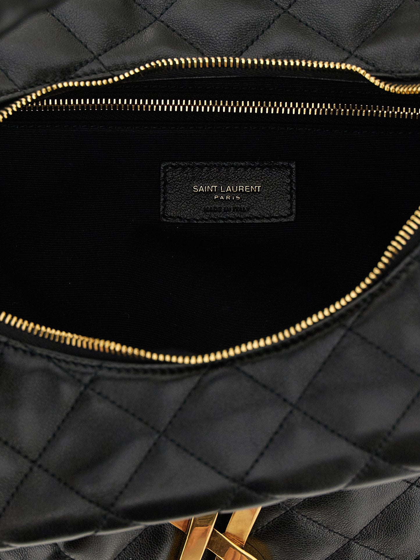 Bolso de hombro Saint Laurent de piel de cordero negra