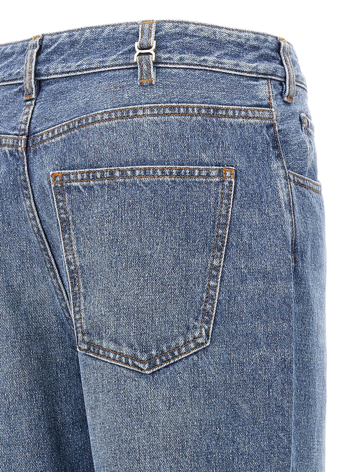 Chloé Pantalón Vaquero De Algodón Azul De Tiro Alto