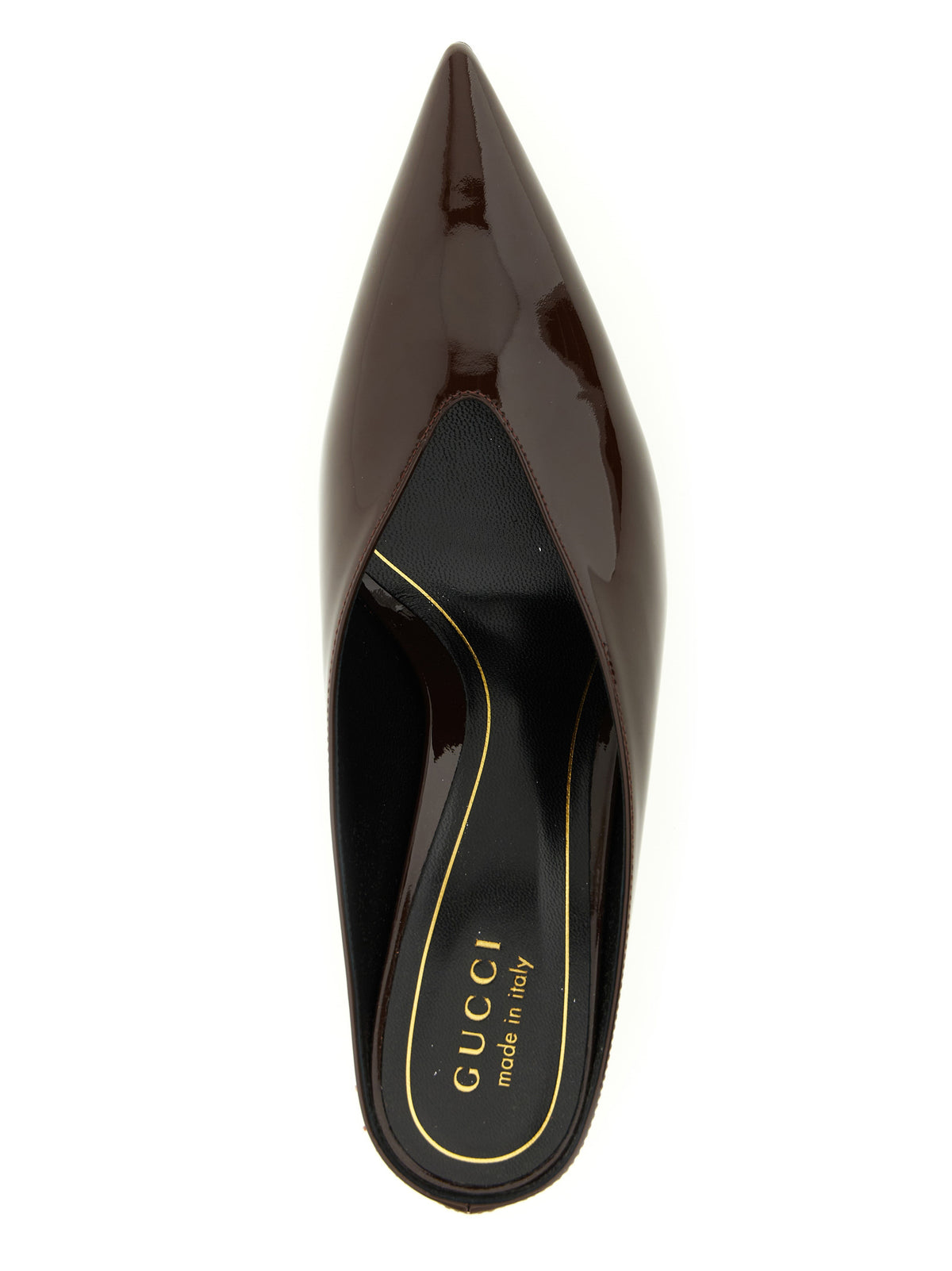 Tacones De Tacón Medio De Piel De Becerro Burdeos Gucci