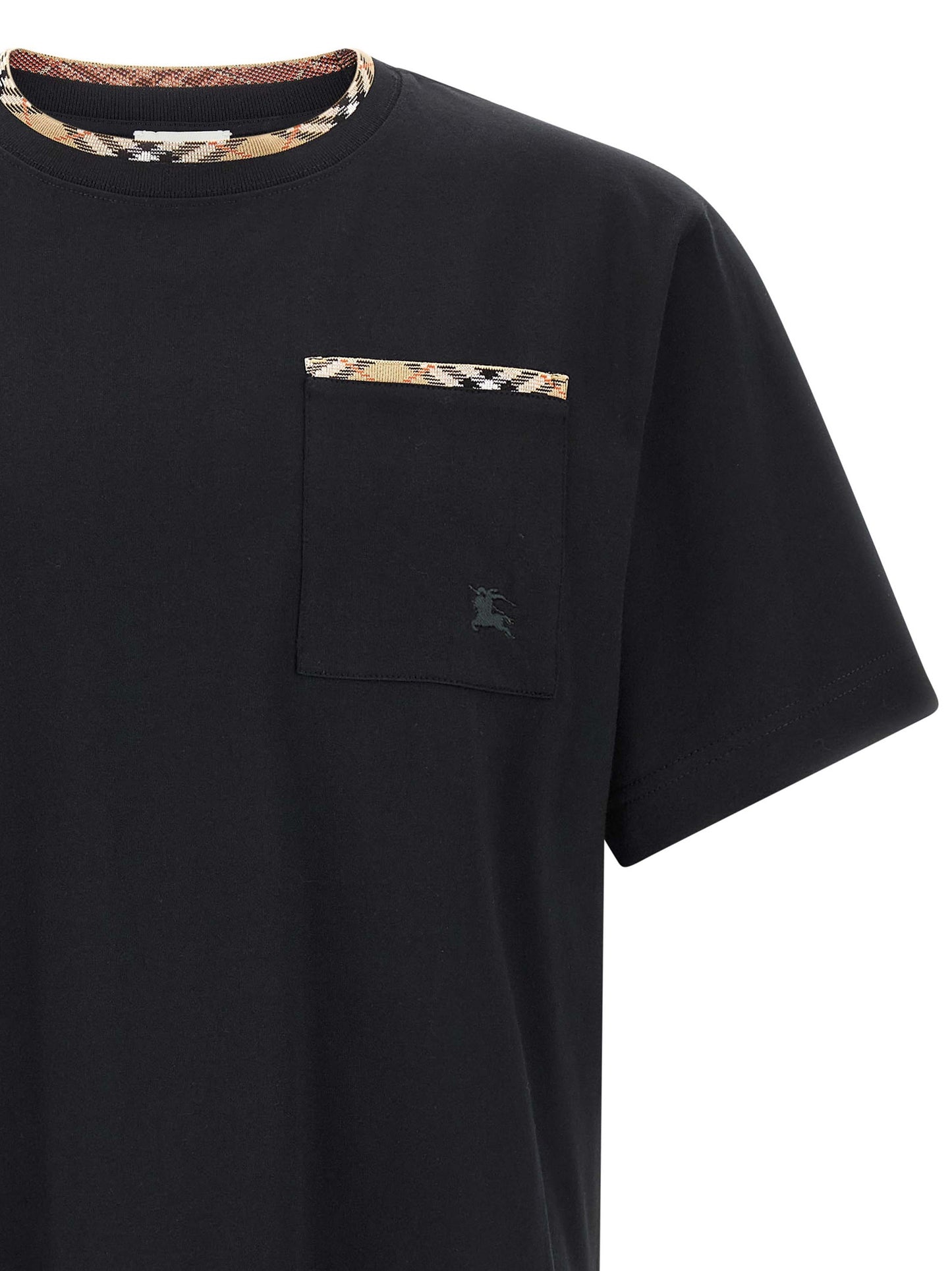 Camiseta de algodón negra de Burberry