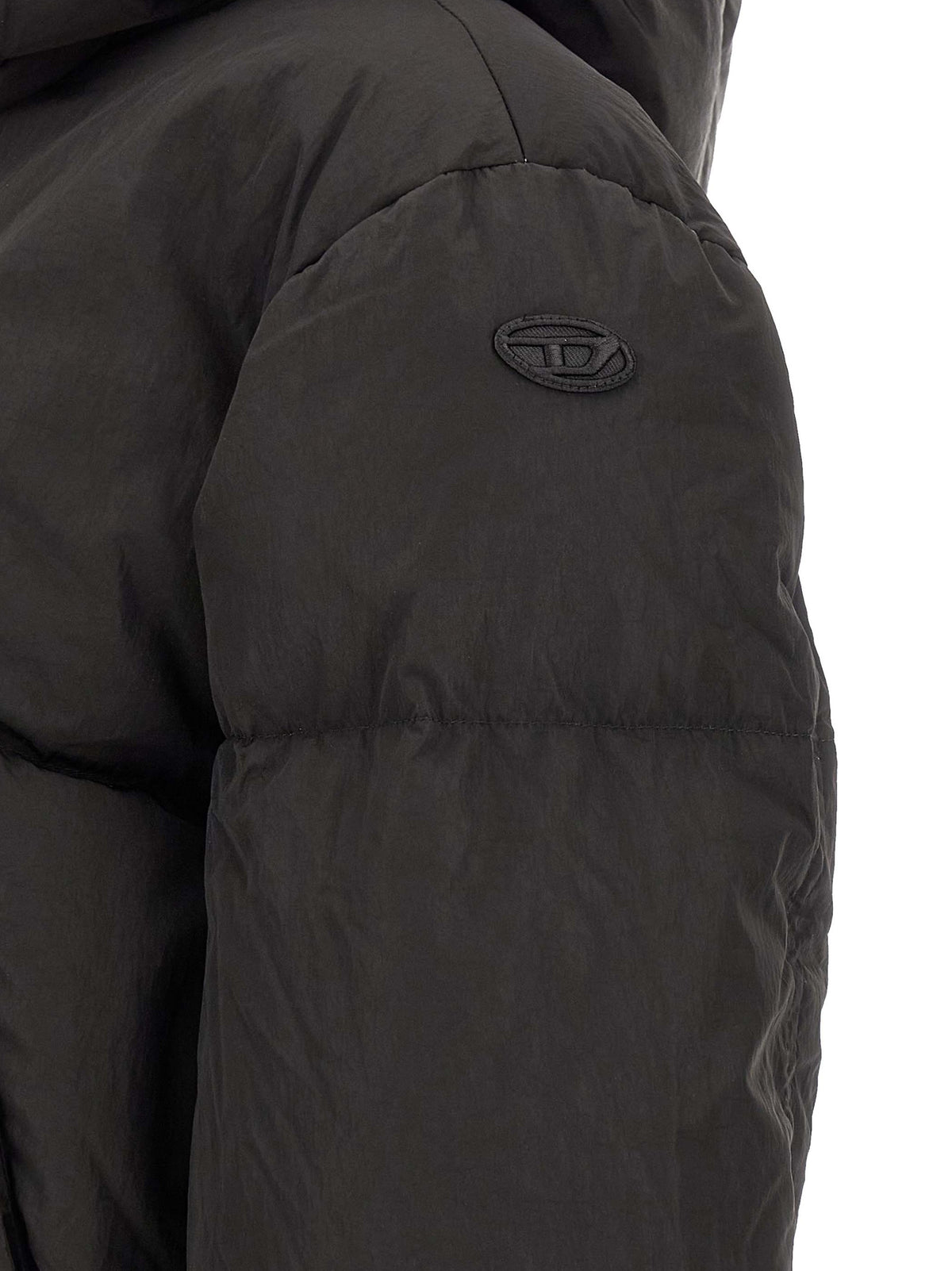 Diesel Long Black Classic Polyamide Jacket