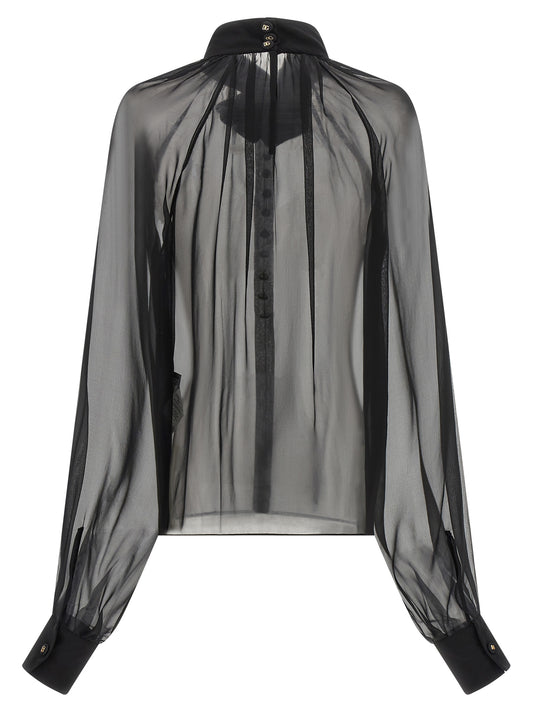 Blusa de seda negra de Dolce & Gabbana