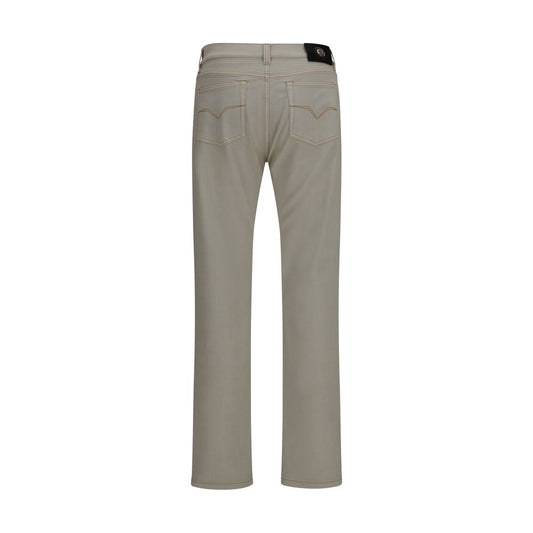 Vaqueros Versace cónicos de algodón beige