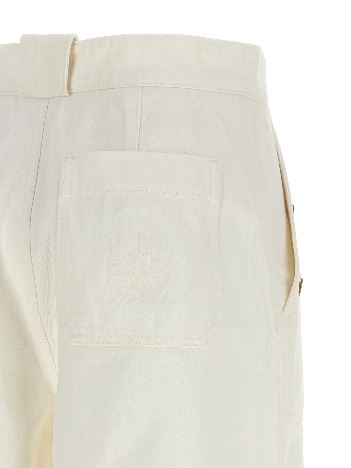 Pantalón acampanado de algodón blanco Max Mara