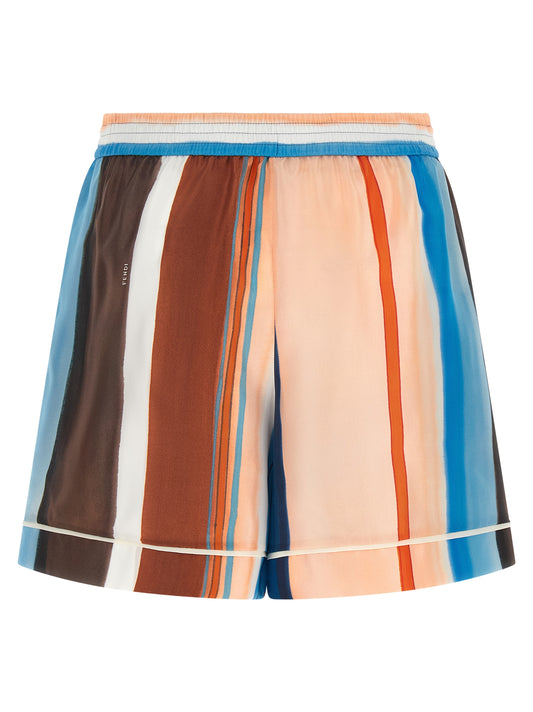 Pantalones cortos bermuda Fendi de seda multicolor