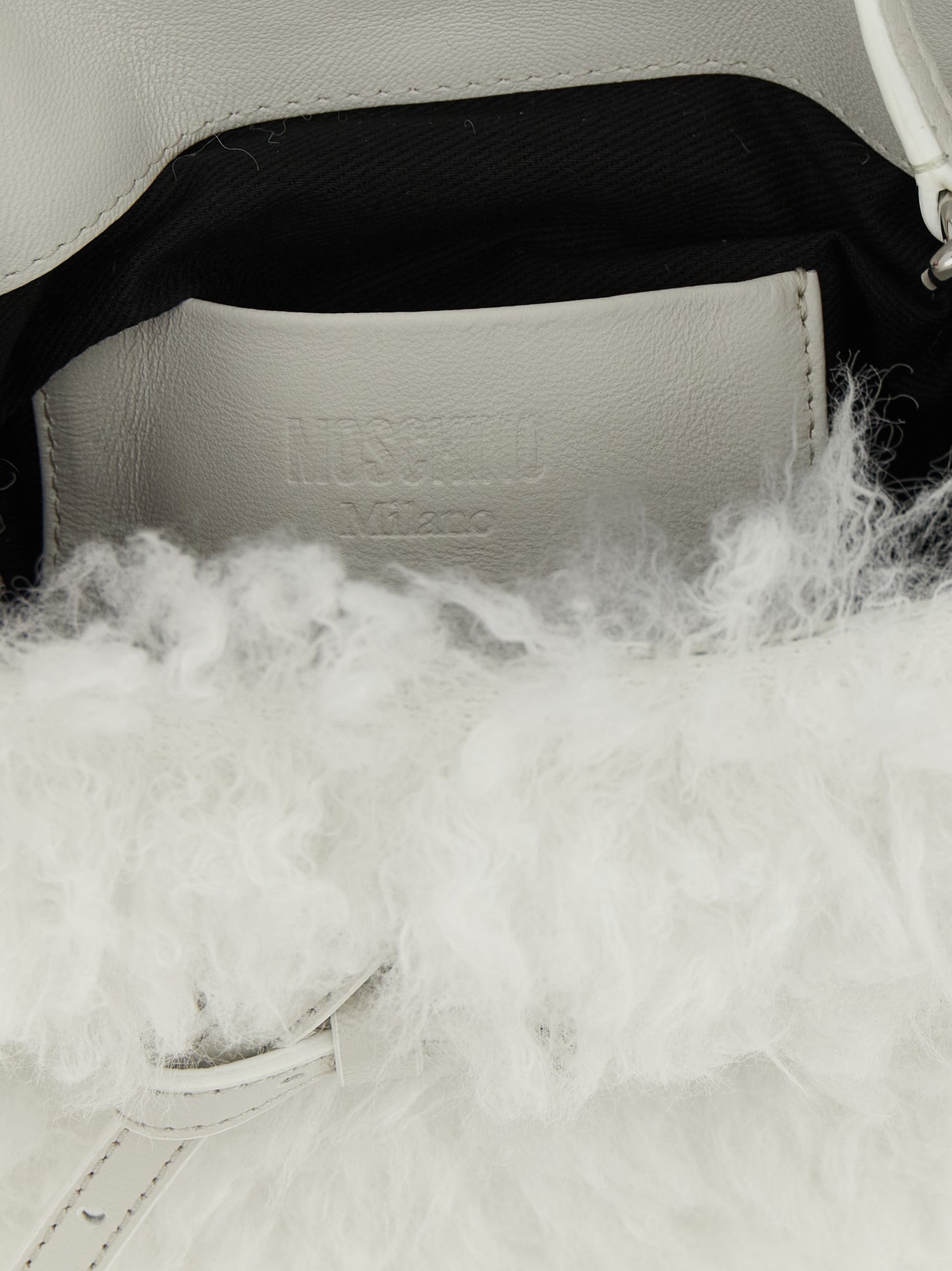 Bolso de cuero blanco Moschino