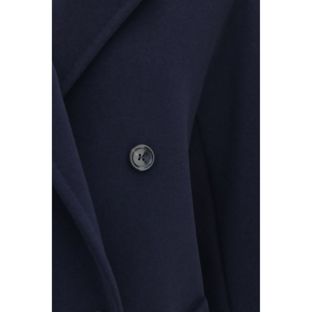 Chaqueta de lana Max Mara azul Oves Aries de largo completo