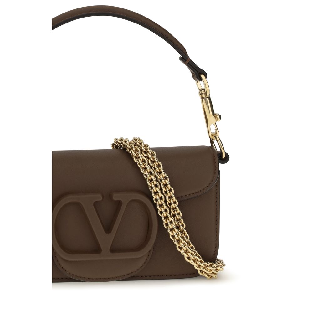 Bolso de hombro Valentino Garavani de piel de becerro marrón Bos Taurus