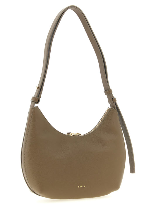 Sac à bandoulière en cuir de veau Furla Goccia Beige S