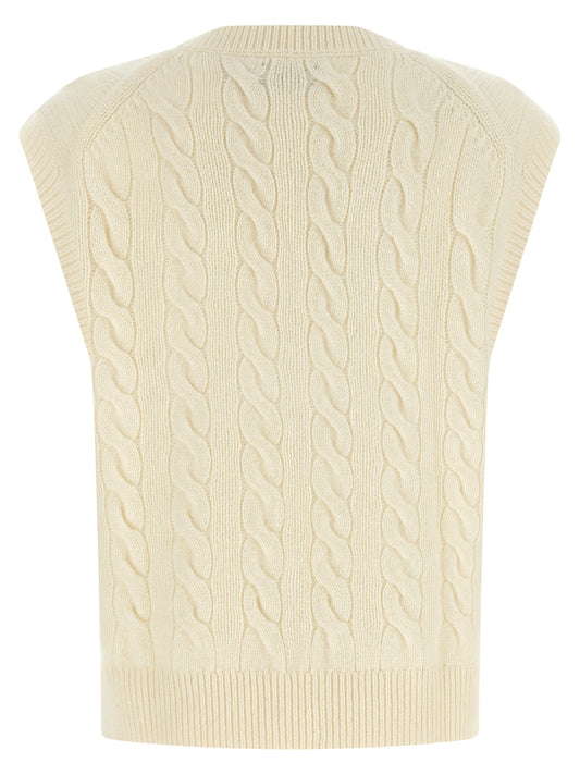 Chaqueta sin mangas de lana blanca Polo Ralph Lauren