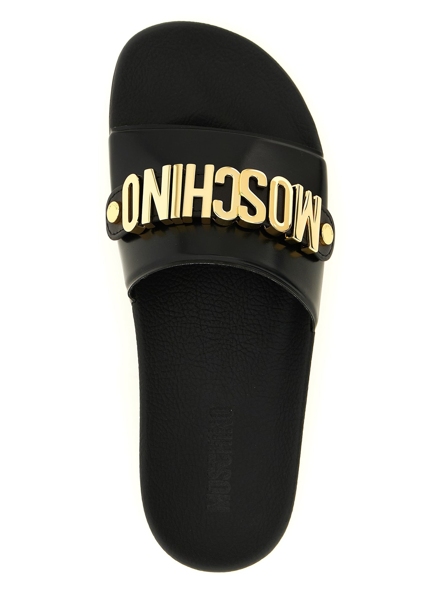 Zapatillas Moschino De Pvc Estilo Slide De Color Oro