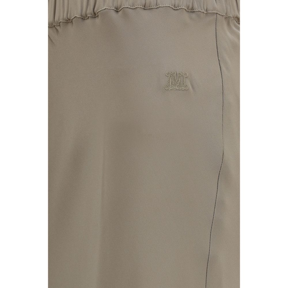 Max Mara Falda Larga de Seda Beige
