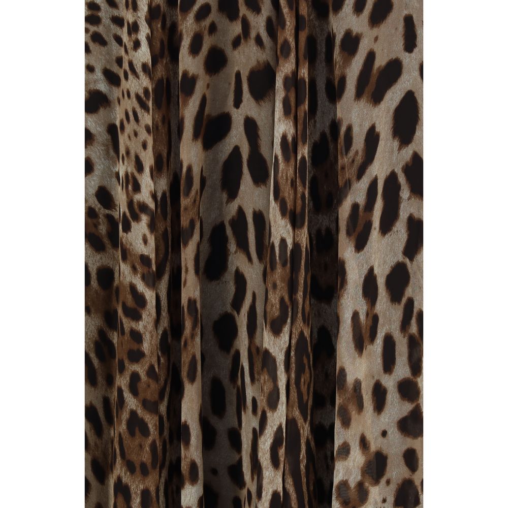 Jupe longue en soie beige Dolce & Gabbana