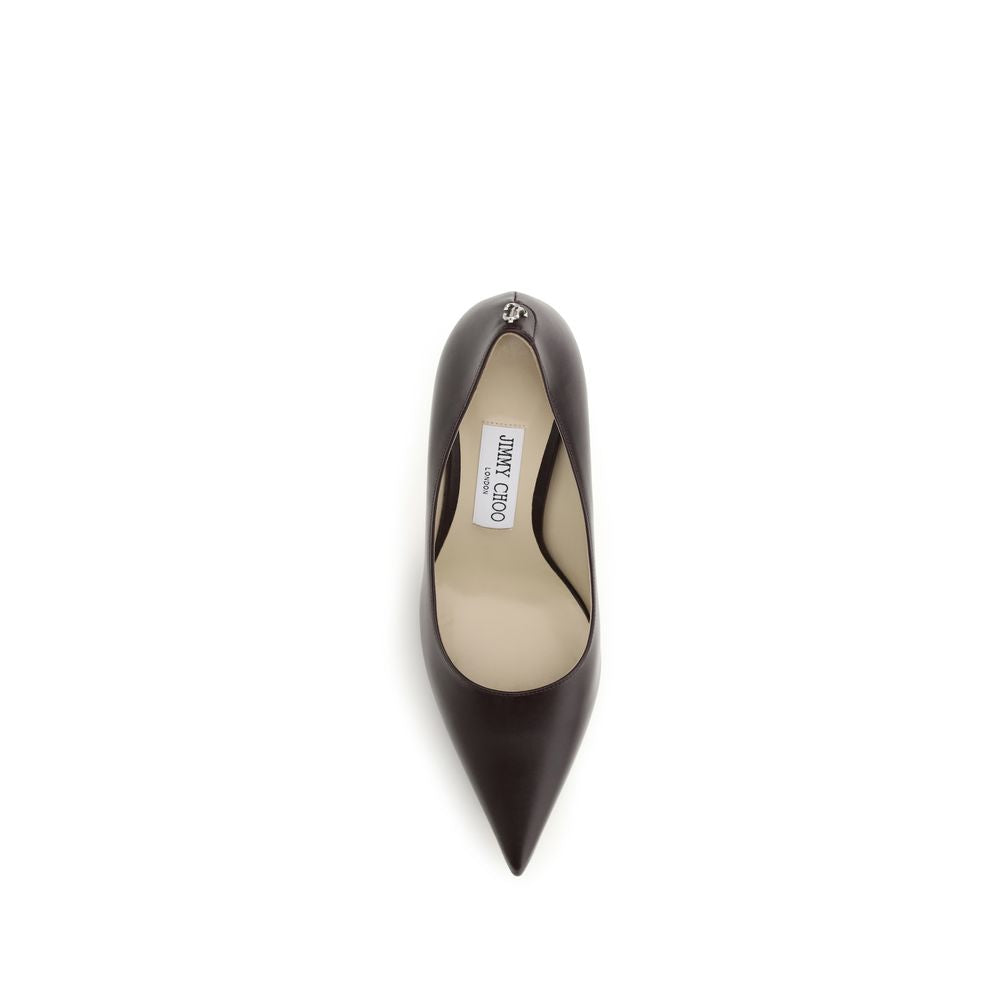 Jimmy Choo Brown Calf Leather Bos Taurus Slingback Pumps