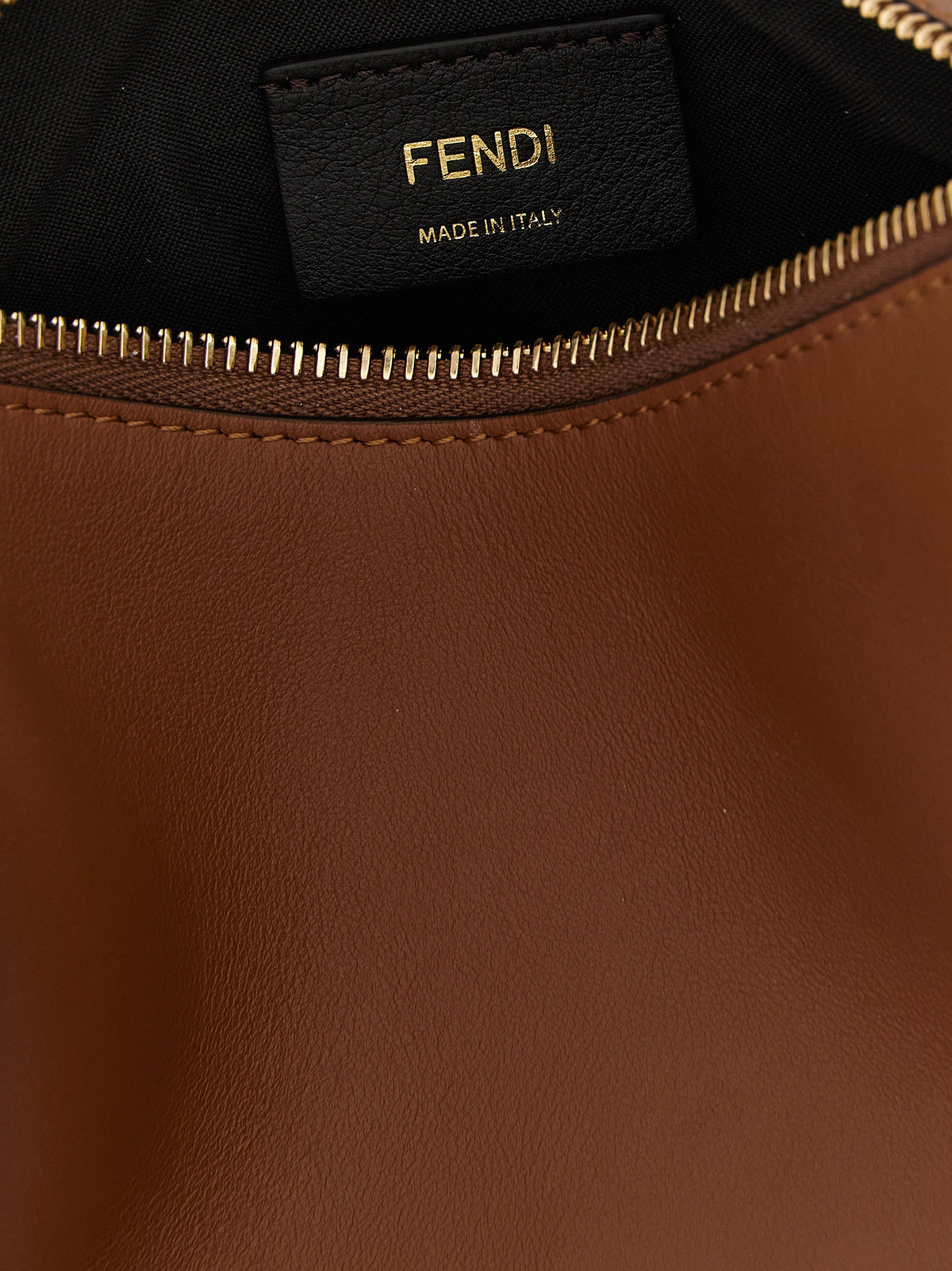 Bolso De Mano De Piel De Becerro Tono Marrón Fendi