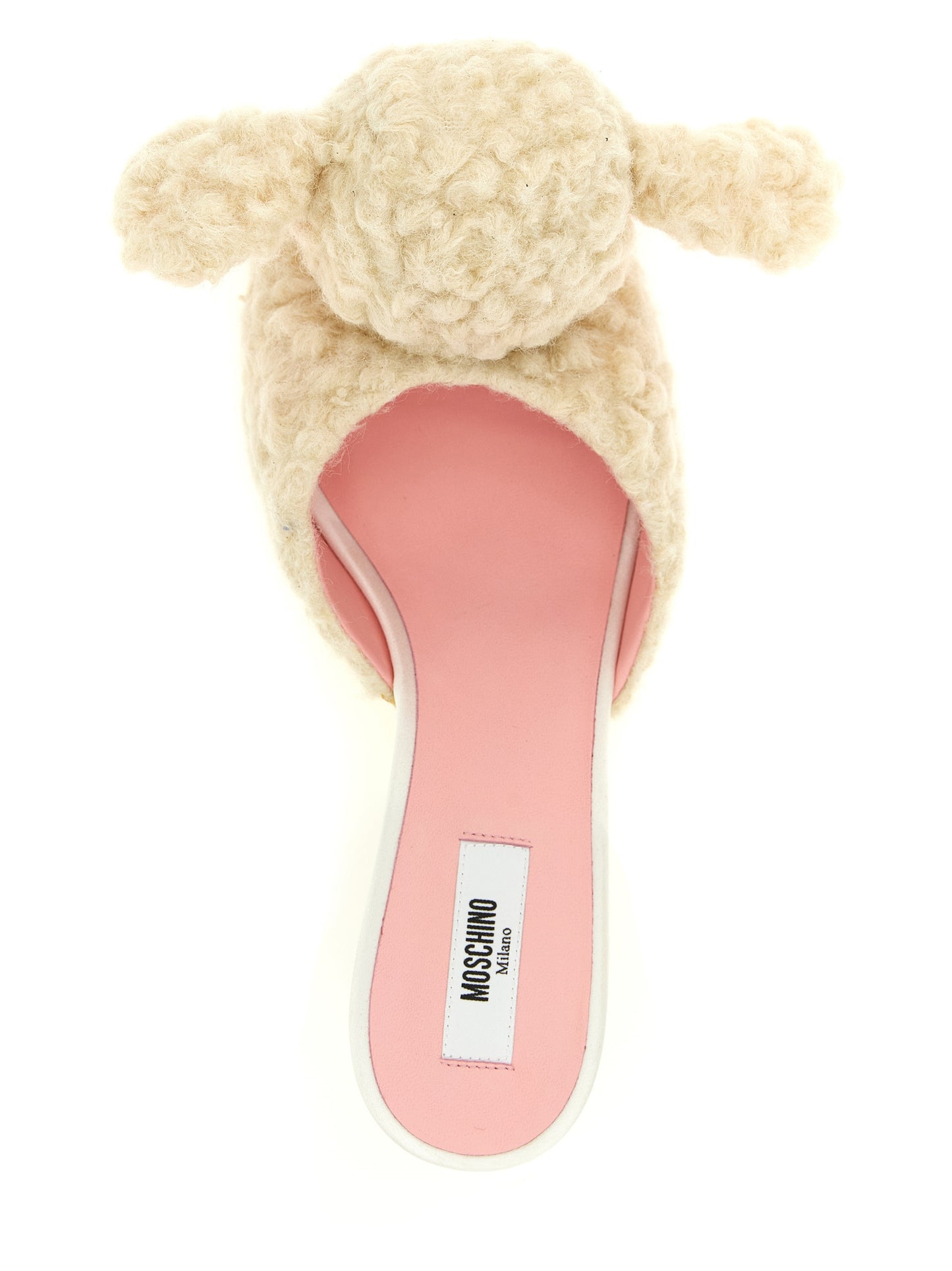 Moschino Mules de Lana Virgen Blancas