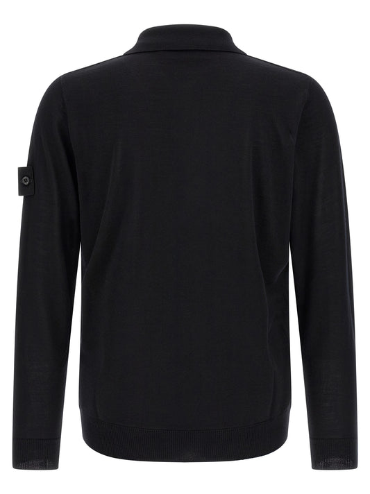 Cárdigan Stone Island de lana virgen negra
