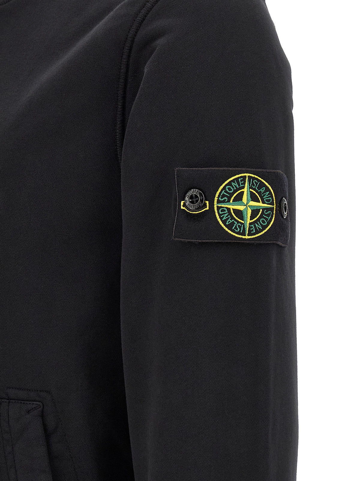 Sudadera Stone Island De Algodón Negro Clásica Cómoda