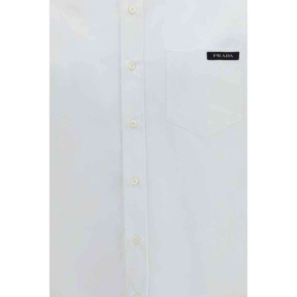 Camisa de vestir blanca de algodón Prada