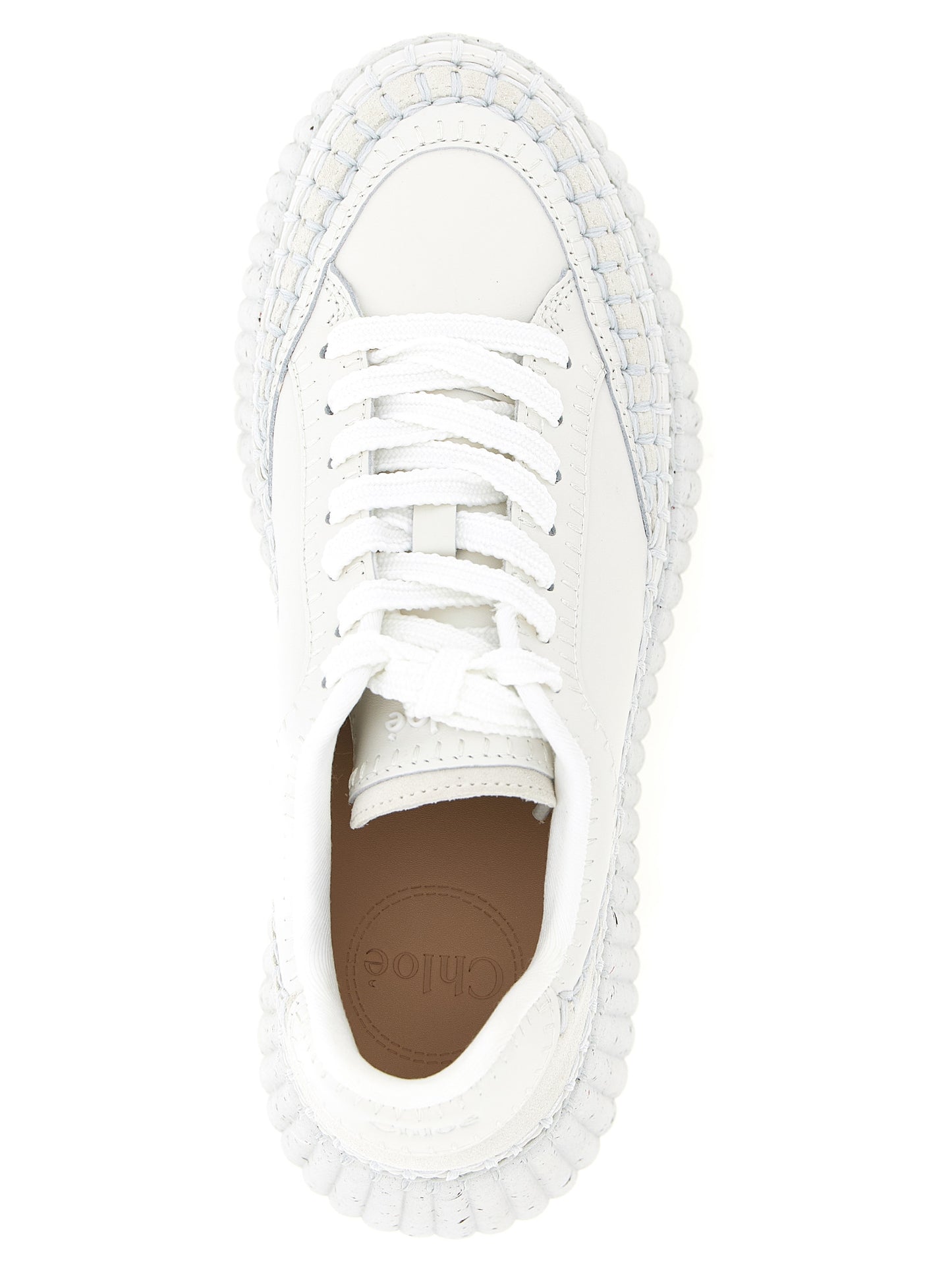 Sandalias Chloé de cuña de poliéster blanco