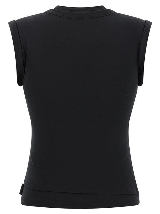 Camiseta sin mangas de algodón negra Alexander Wang