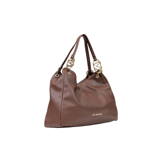 Bolso de mano Love Moschino marrón de polietileno
