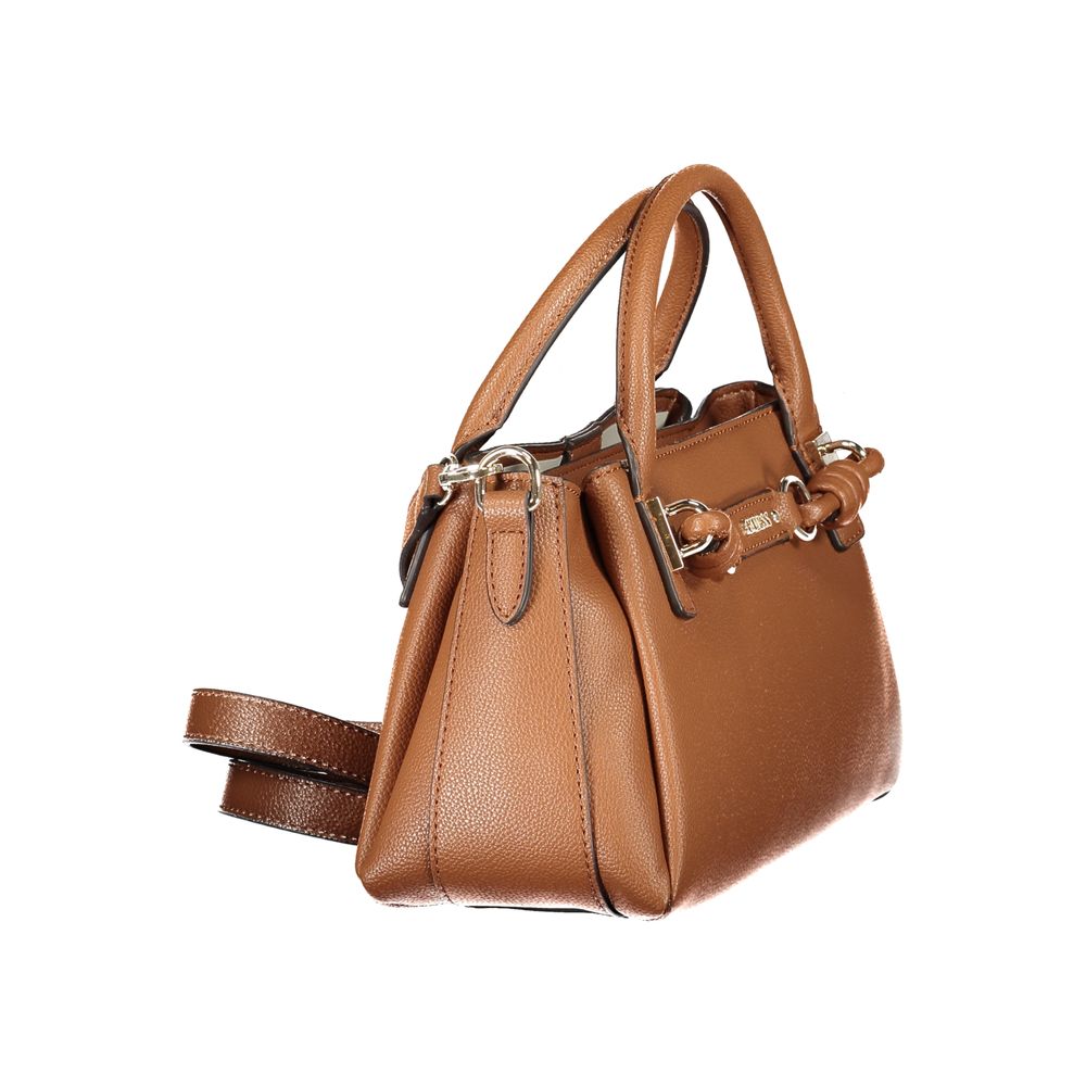 Sac Guess Jeans marron en polyuréthane pour femme avec bandoulière réglable