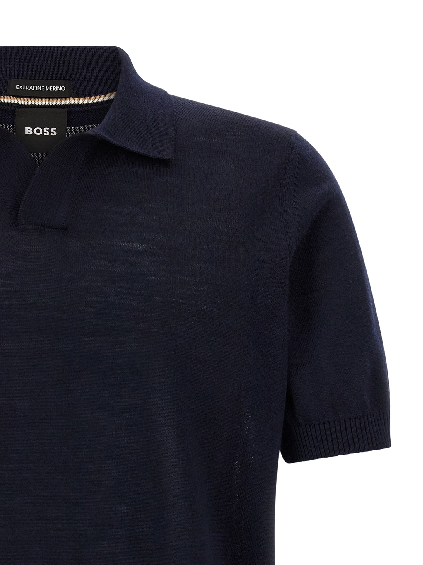 Hugo Boss Virgin Merino Wool Polo H-Lantoni Blue