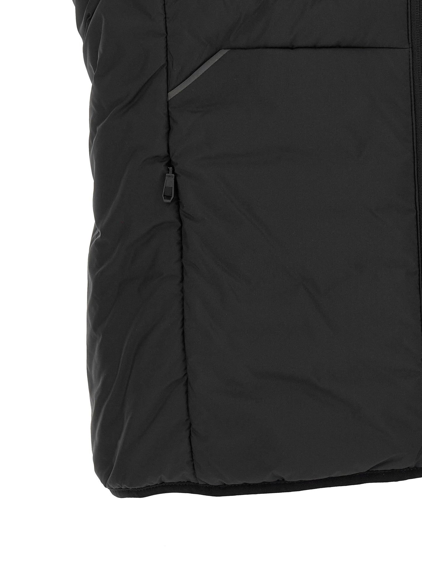Chaqueta sin mangas de poliéster negra de Hugo Boss