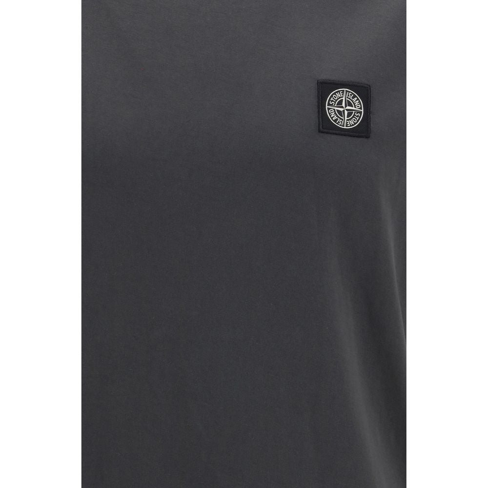 Grey Cotton Stone Island T-Shirt - Regular Fit