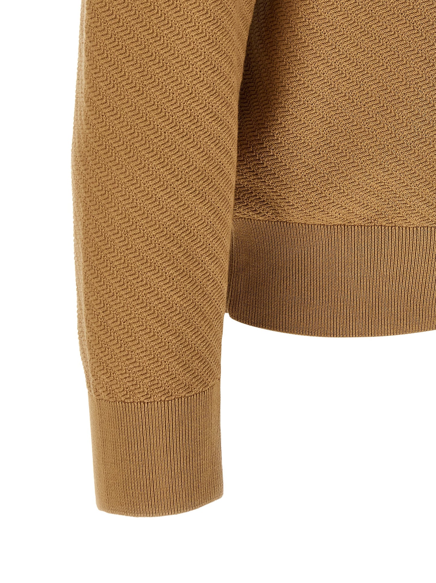 Hugo Boss Polo en coton marron avec motif diagonal en relief Modèle H Lomarino