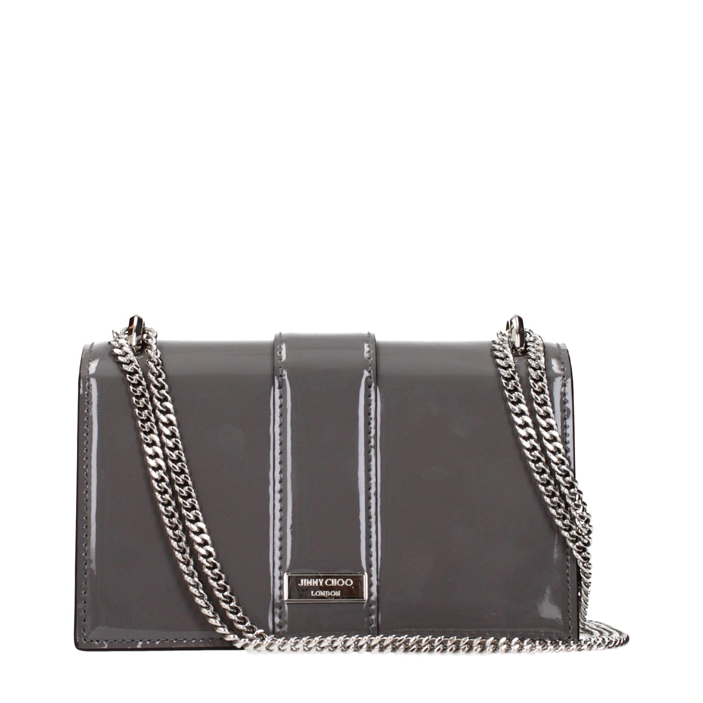 Bolso de hombro Jimmy Choo de cuero gris